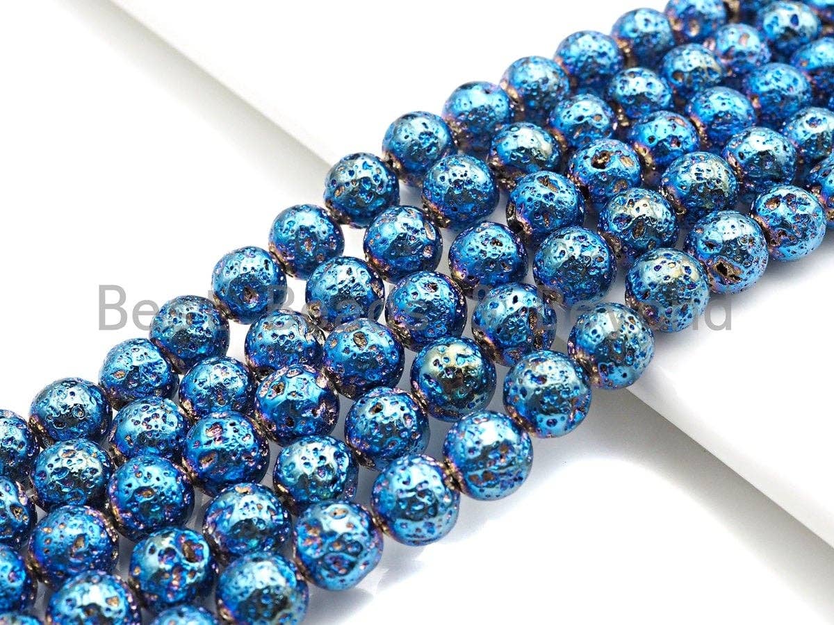 NEW COLOR!!! Plated Natural Lava Beads, , Lava Gemstone Beads, Sku#U871