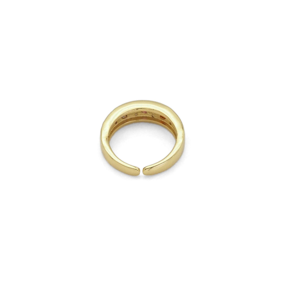 Gold Silver Multicolor Colorful CZ Adjustable Ring, Sku#B373