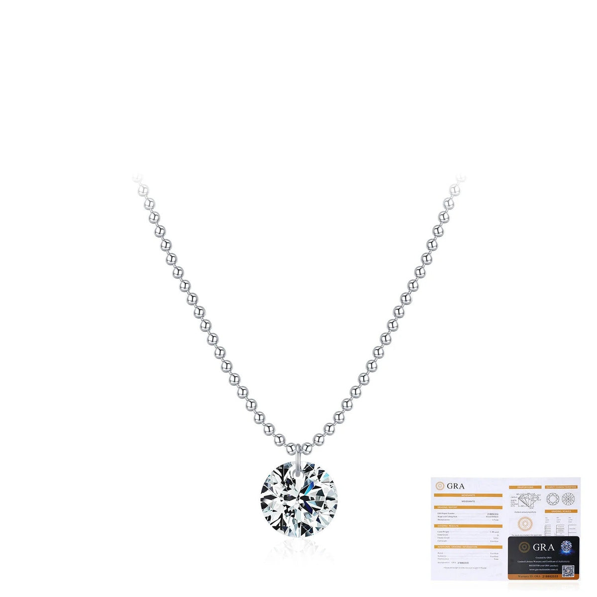 Geometric D-Color VVS1 Moissanite Pendant Necklace in Sterling Silver – Delicate Clavicle Chain