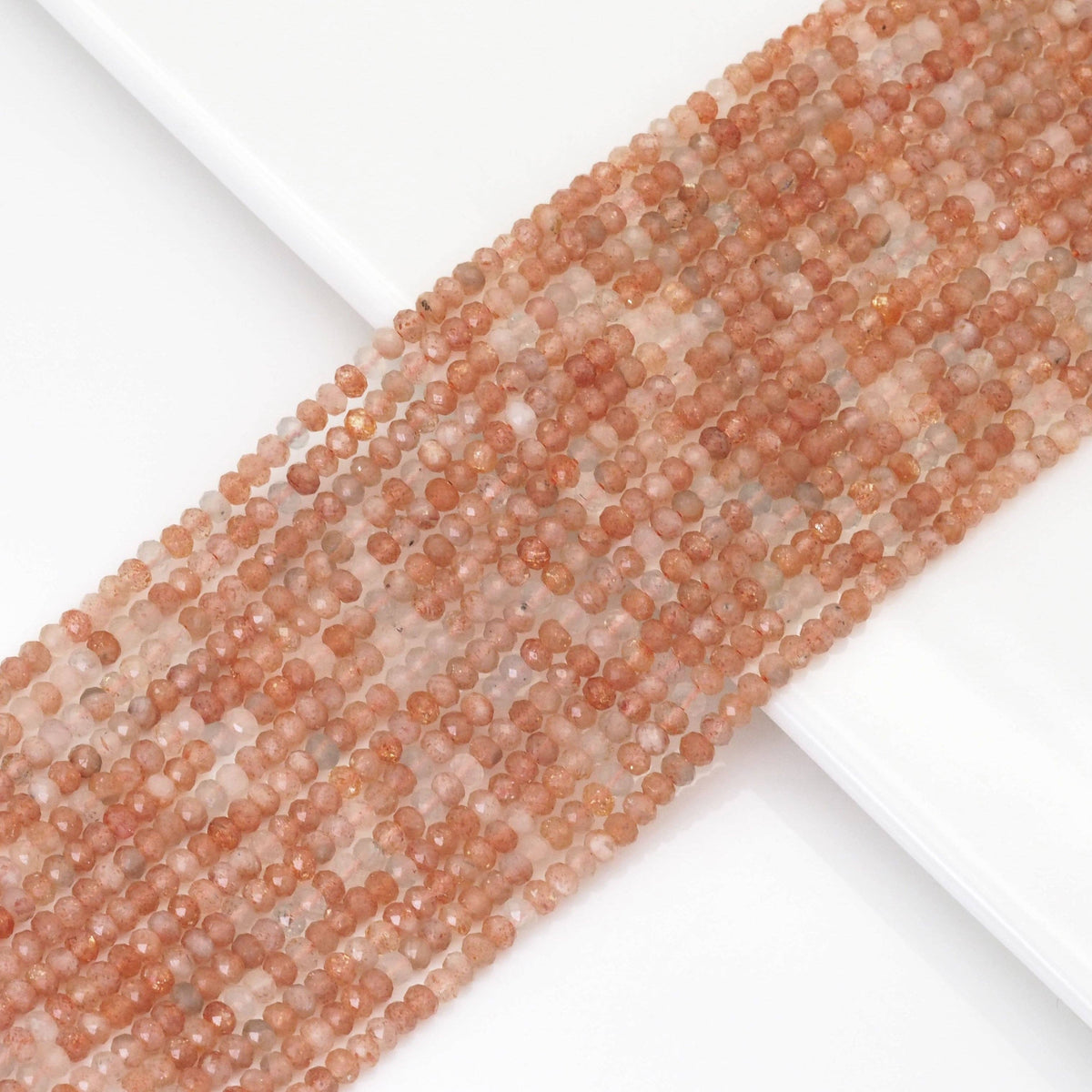 Genuine Golden Sunstone Faceted Rondelle Beads, Sku#U1688