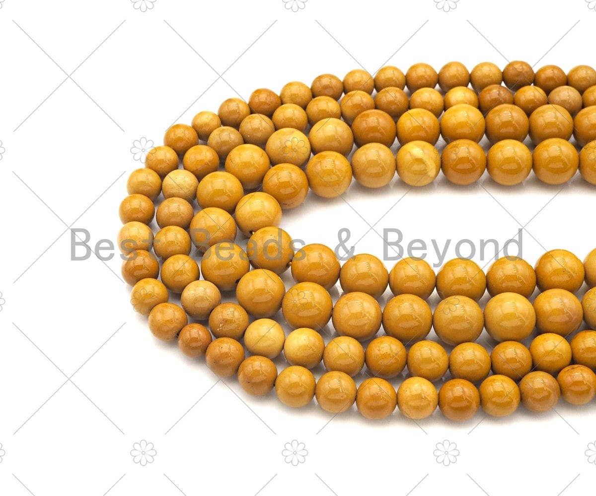 Quality Natural Yellow Jasper Round Smooth Beads, 8mm/10mm Jasper Beads, 15.5'' Full Strand, Sku#U1146
