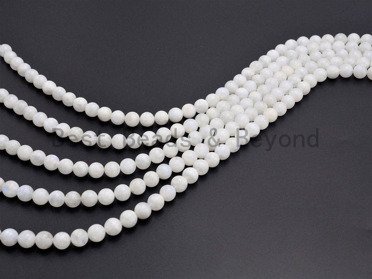 High Quality Natural Moonstone Round Smooth  beads,6/8/10/12/14mm Sparkly White Gemstone Beads, White Moonstone, 16inch strand, SKU#U416
