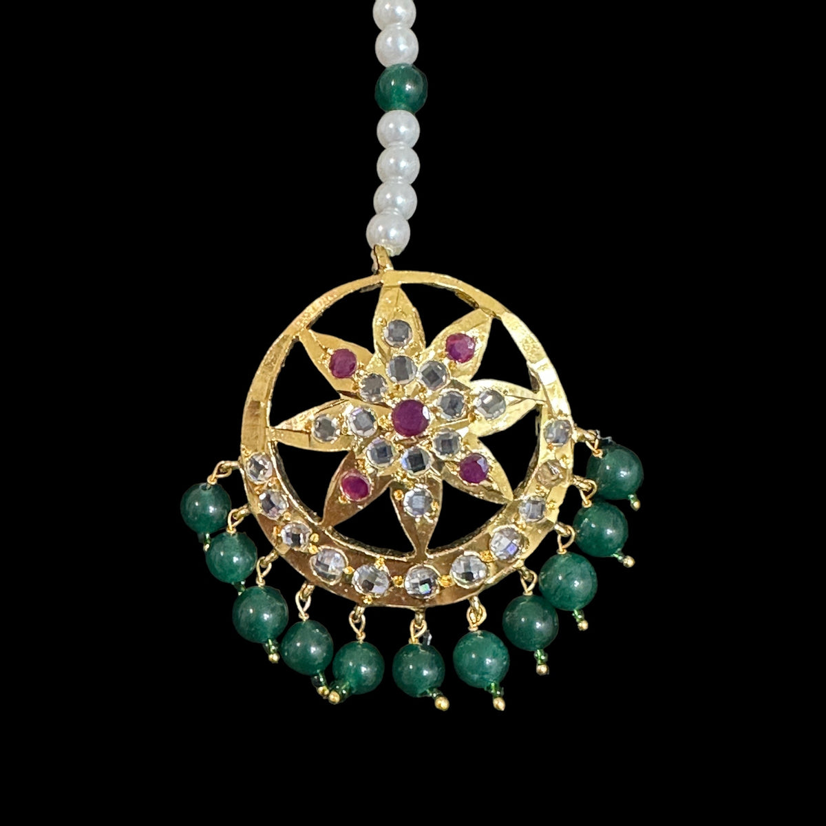 DJTK144 Akbari  tika in red green    (READY TO SHIP)