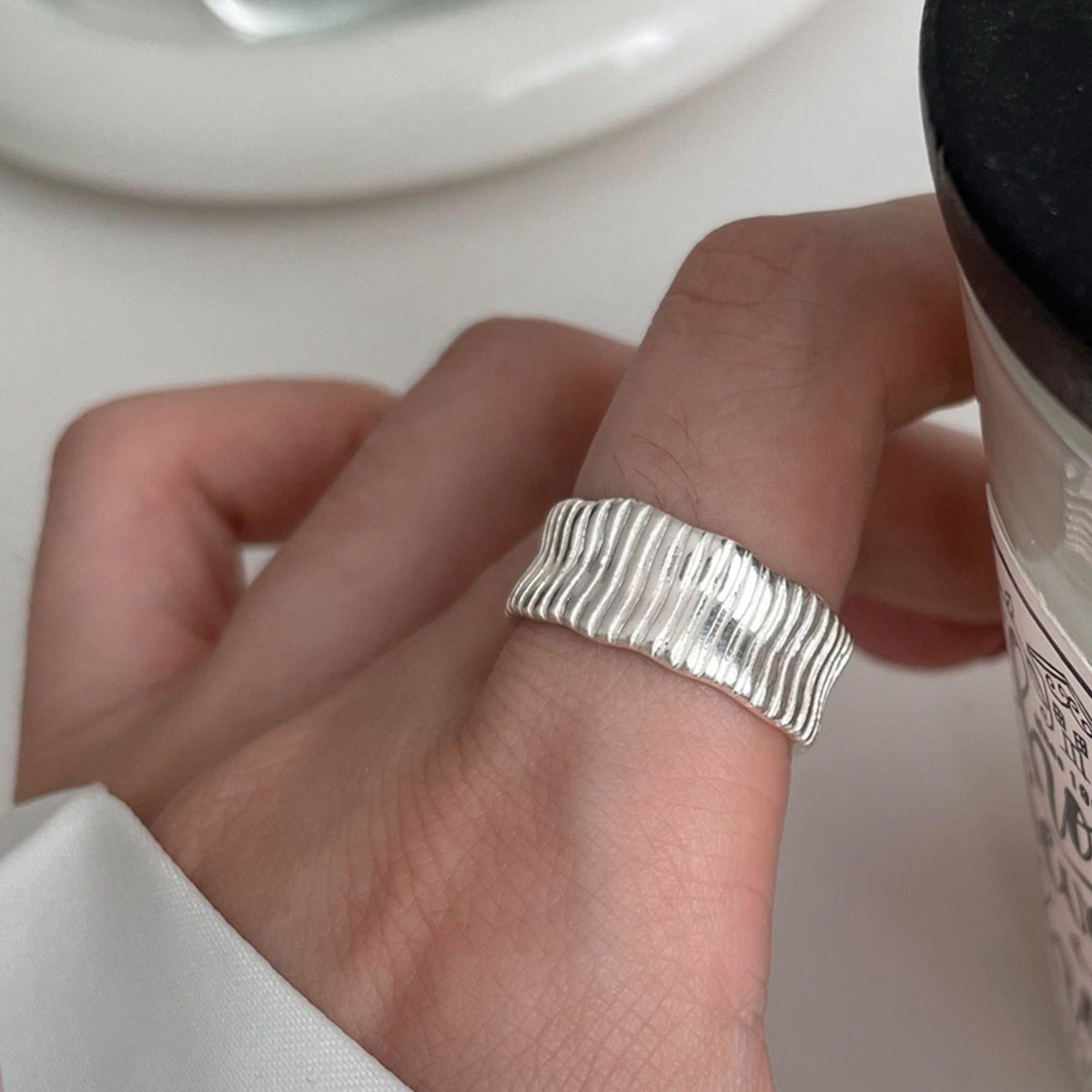S925 Silver Women Rings, High-End Minimalist Non-Fading Vintage Bands