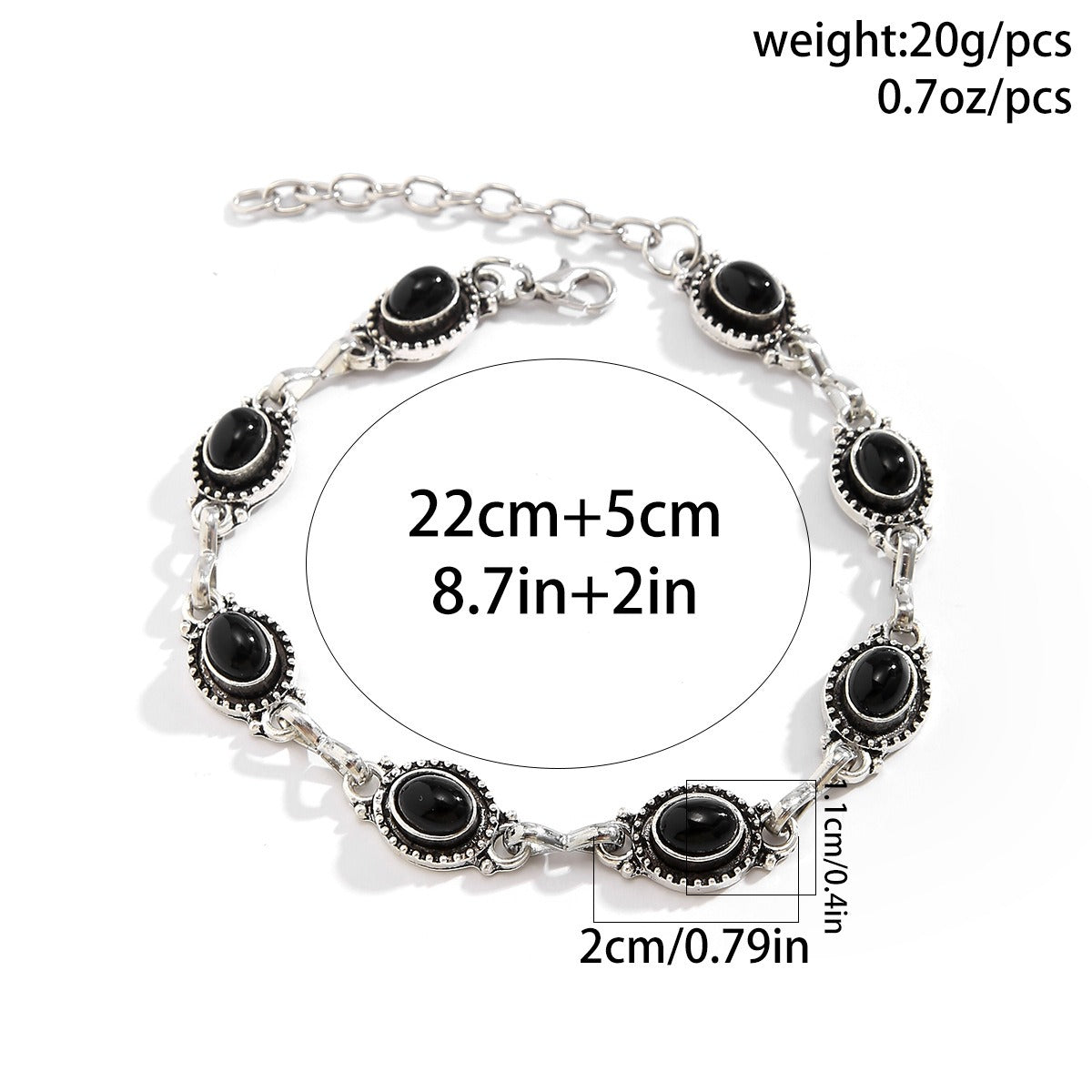 Retro ethnic style metal alloy turquoise anklet