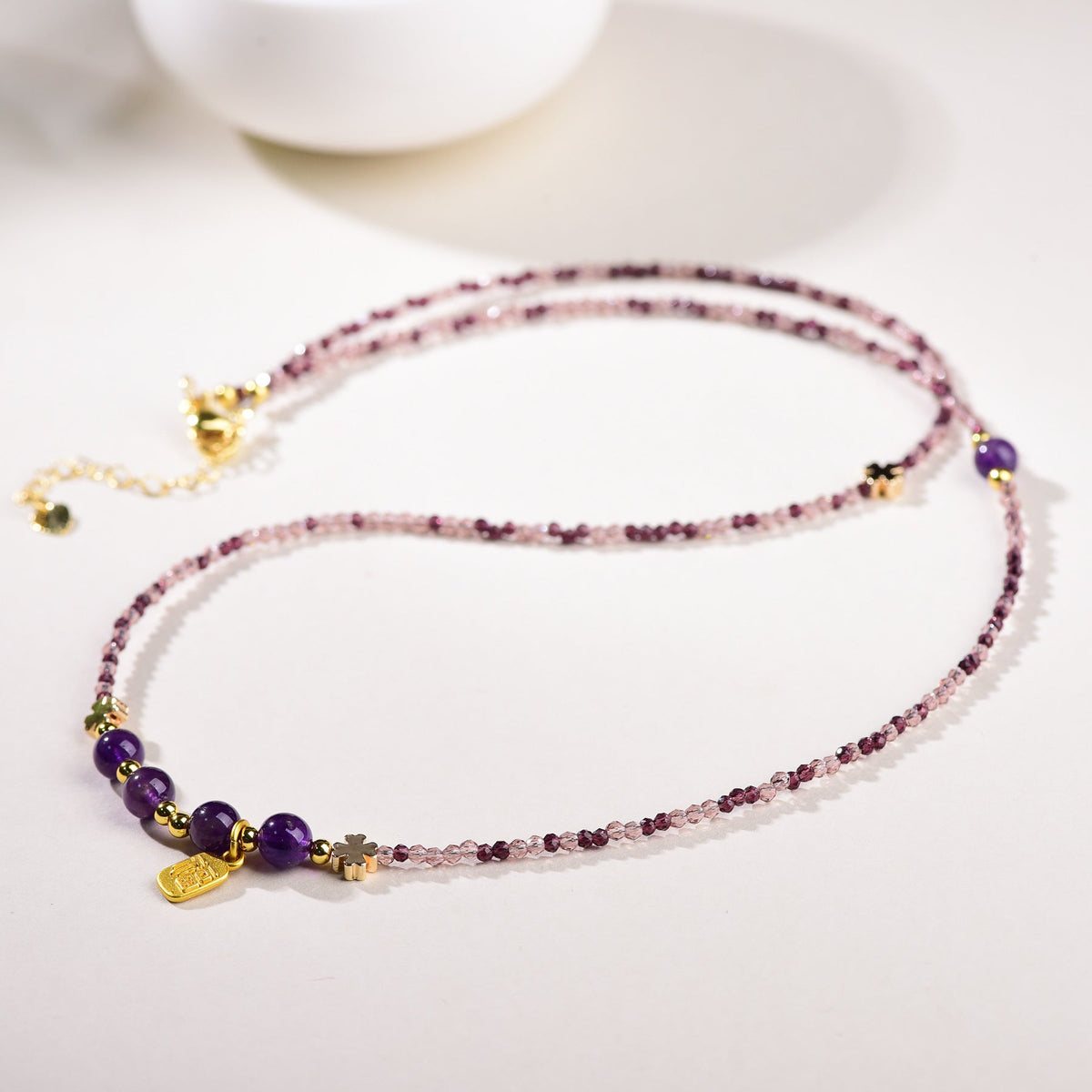 Niche High-end Jiuzi Li Fire Bead Clavicle Necklace