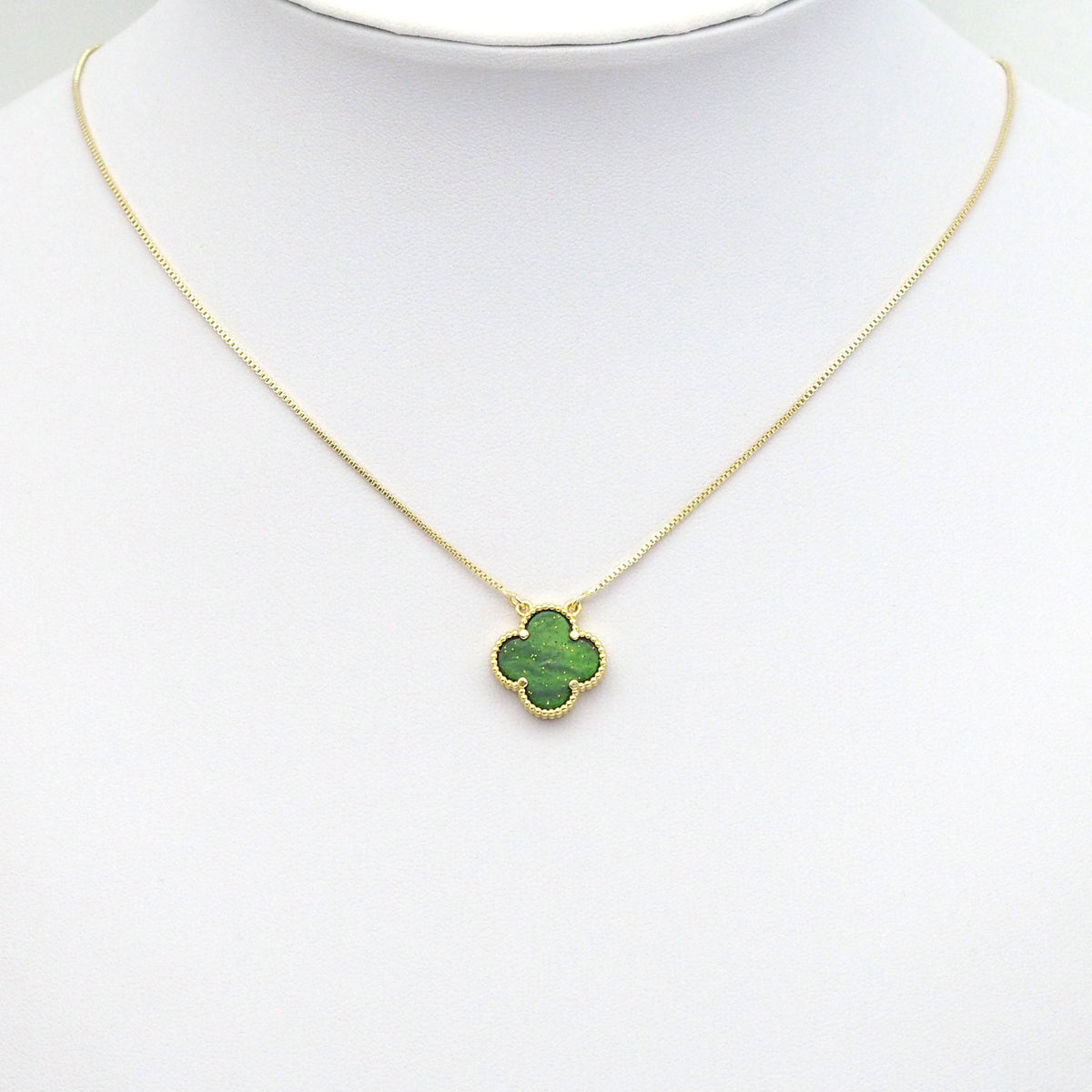 Gold Colorful Enamel Quatrefoil Clover Flower Charm, Sku#FH221