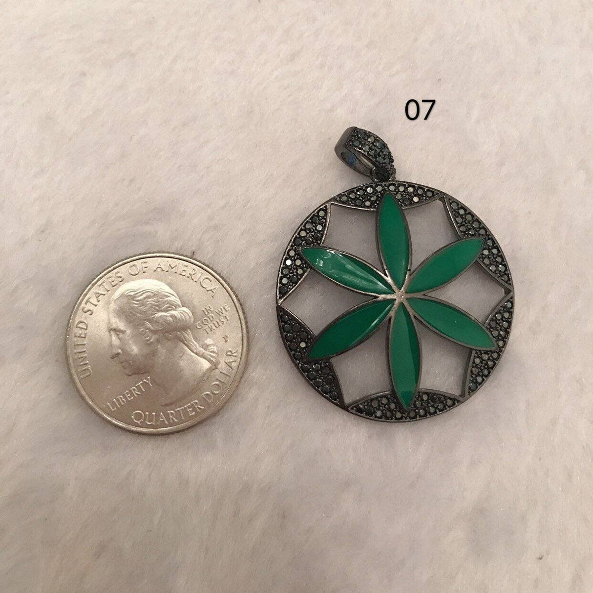 NEW DESIGN CZ Micro Pave Enamel Flower Pendant, Oil Drop Flower Pendant, Flower Enamel Pendant, Women Jewelry, 33x36mm,sku#F564