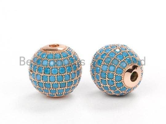 6mm/8mm/10mm/12mm Micro Pave Turquoise CZ Stone Round Ball,sku#G308T