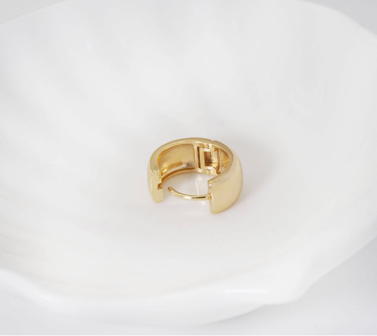 Gold Thick Hoop Earrings, Sku#CP47