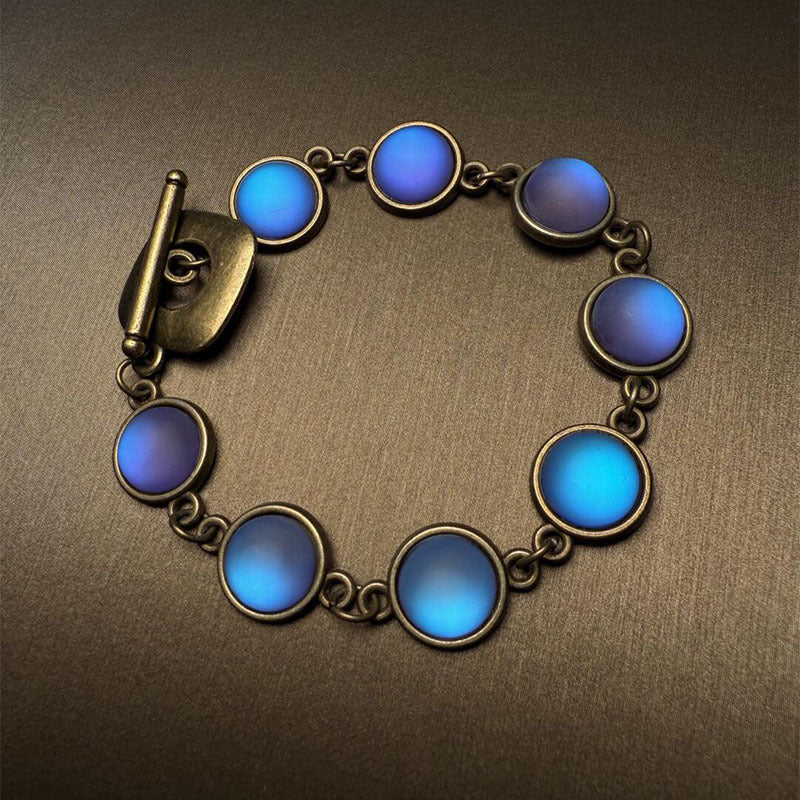 New European & American Vintage Blue Heavy-Duty Bracelet, Unique High-End Design, Elegant Stylish Versatile Women Jewelry