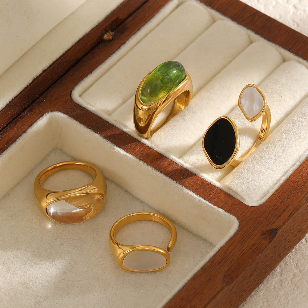 Fashionable And Elegant Cast Stainless Steel Ring For Women