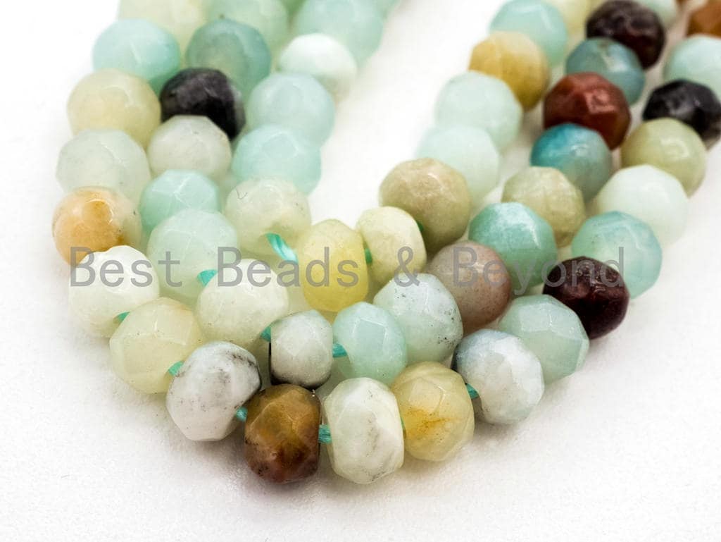 Natural Rondelle Amazonite beads Strand,2x4mm Faceted Rondelle beads, Natural Amazonite Beads, 15.5inch strand, SKU#U126