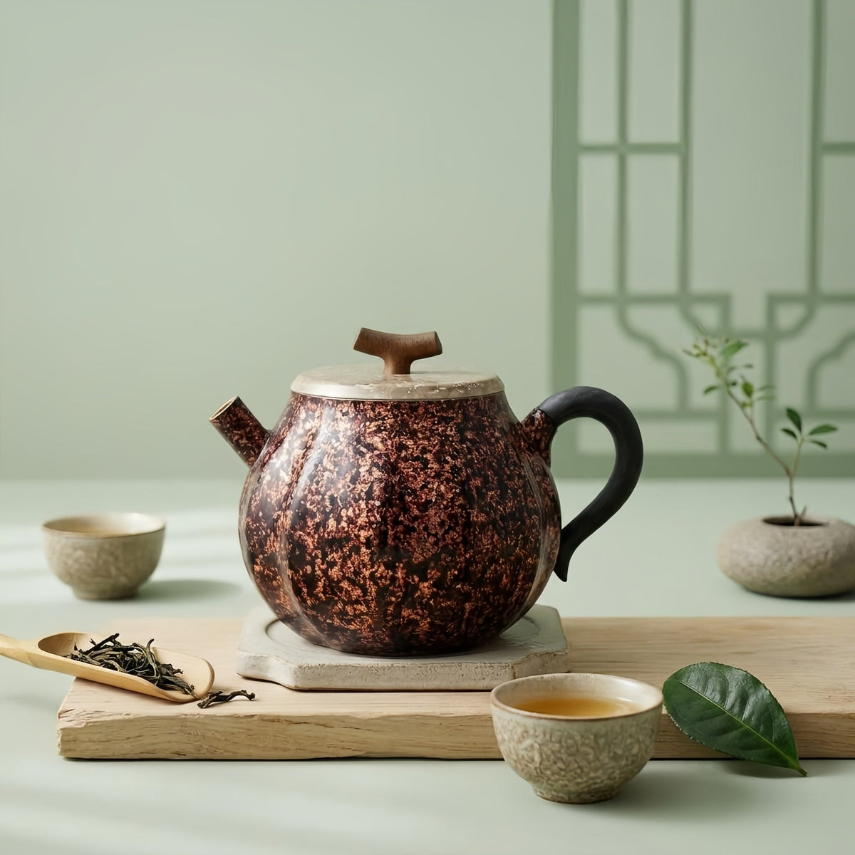Pure 999 Fine Silver Elegant Metallic Teapot with Wooden Lid and  Handle-Finely crafted small teapot - Handicraft