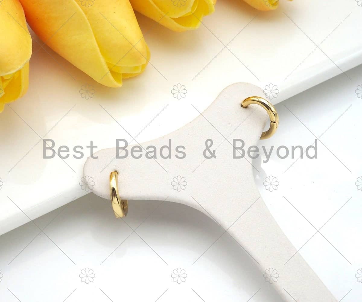 Gold Silver plain Huggie Earrings,SKU#LD56