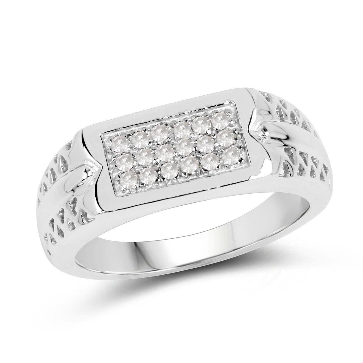 0.27 Carat Genuine White Diamond .925 Sterling Silver Ring