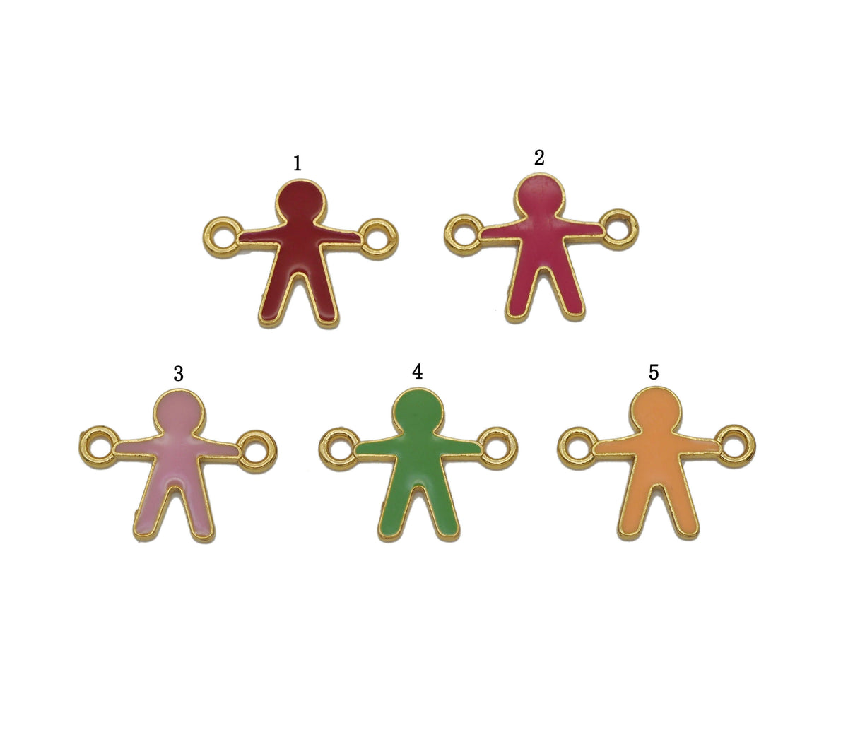 Gold Enamel Human Shape Connector, Sku#B179