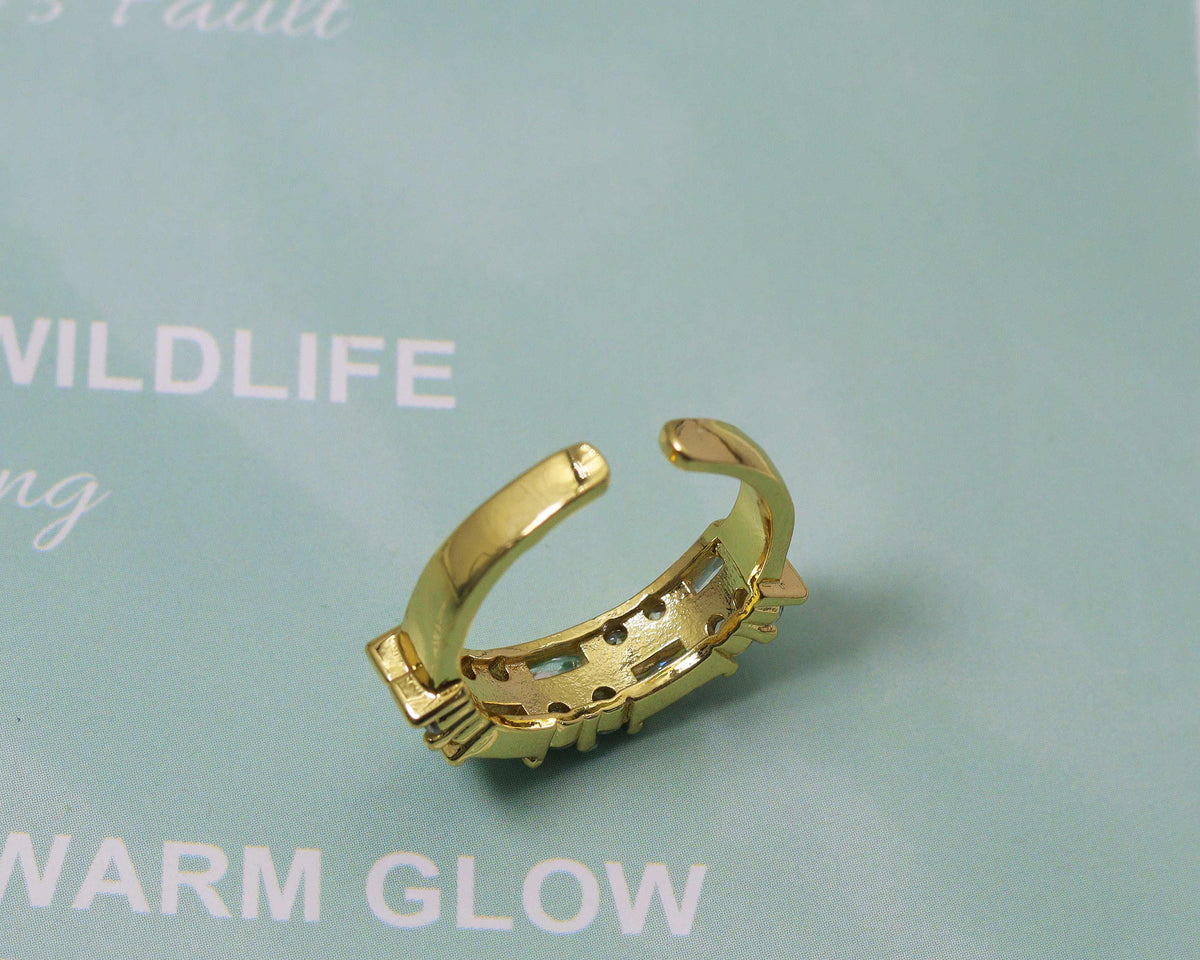 Rectangle CZ Adjustable Ring, Sku#LD211