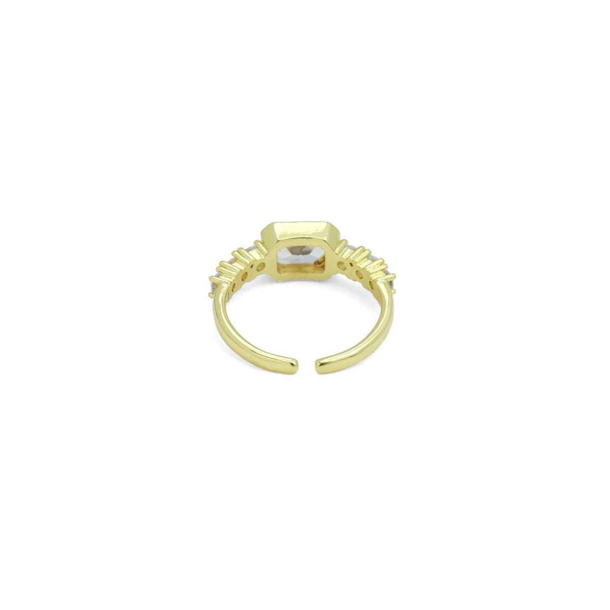Clear Rectangle CZ Adjustable Ring, Sku#A335