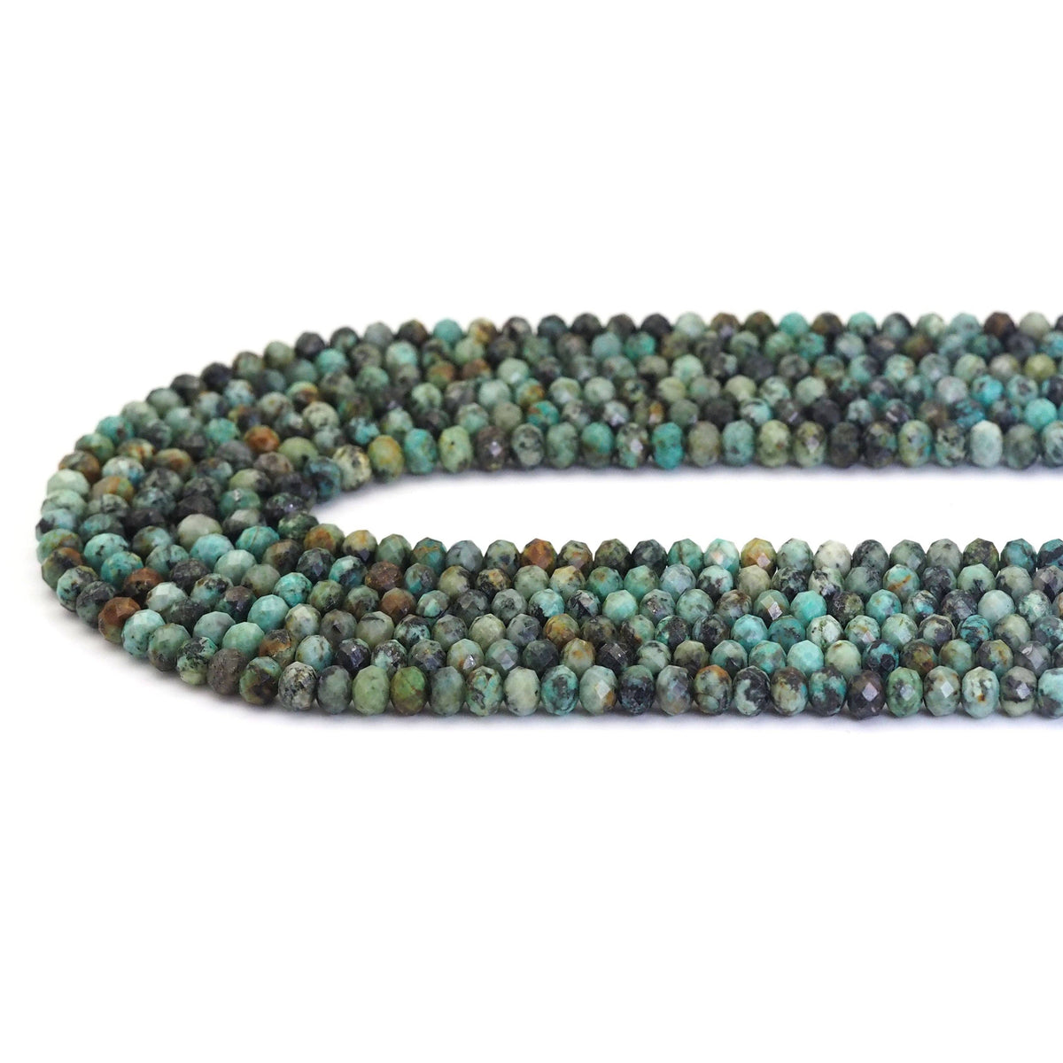 4x6mm African Turquoise Faceted Rondelle Beads, Sku#U1667