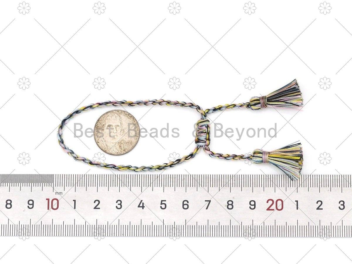 Silk String Bracelet, Pull tie Bracelet, Draw bracelet, Multicolor Silk lucky knot bracelet, String bracelet, Cord Bracelet, sku#M405