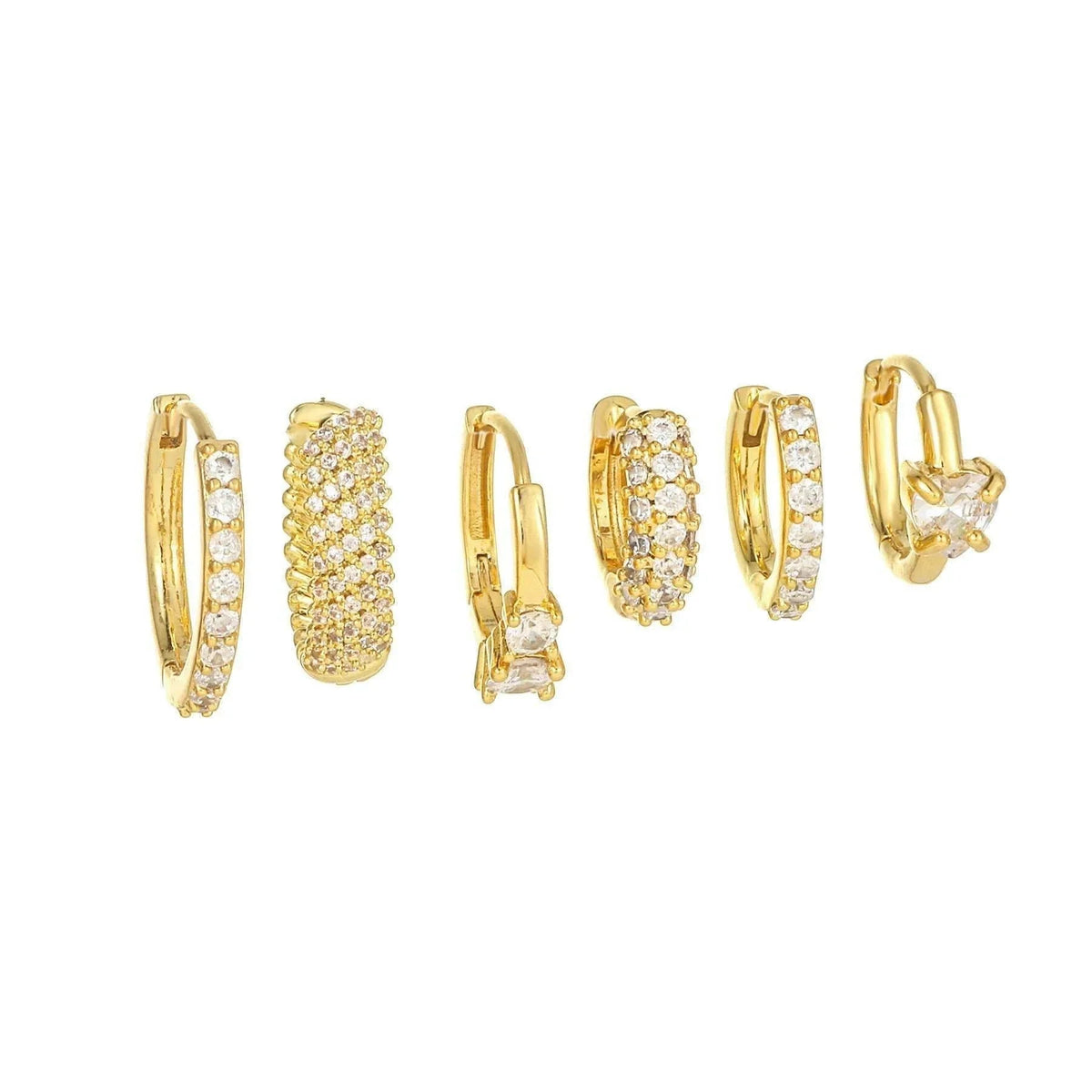 Multi Sets of Chic Star&Moon Earrings, 3-6pcs, 18k Gold Plated Stud Drop Hoop Huggie Cuff Chain, S925 Needle