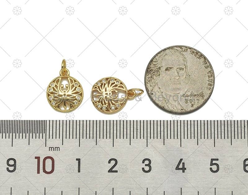 CZ Round Scorpion Charm, Sku#LD193