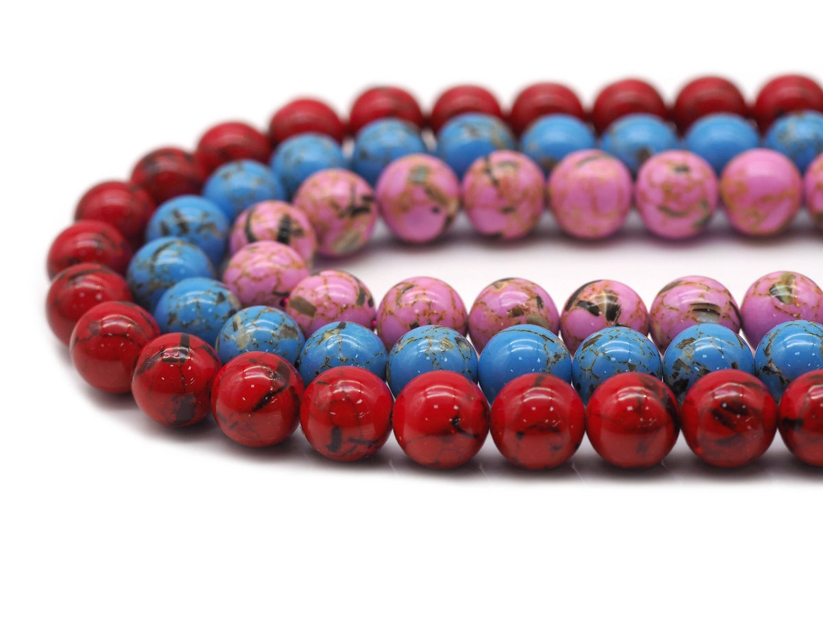 Golden Mother of Pearl Round Smooth Beads, Sku#U1323