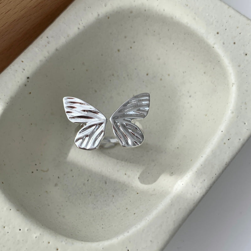 Minimalist Sweet Cool Butterfly Ring For Women, Smart Forest Style, INS Niche High-End Design