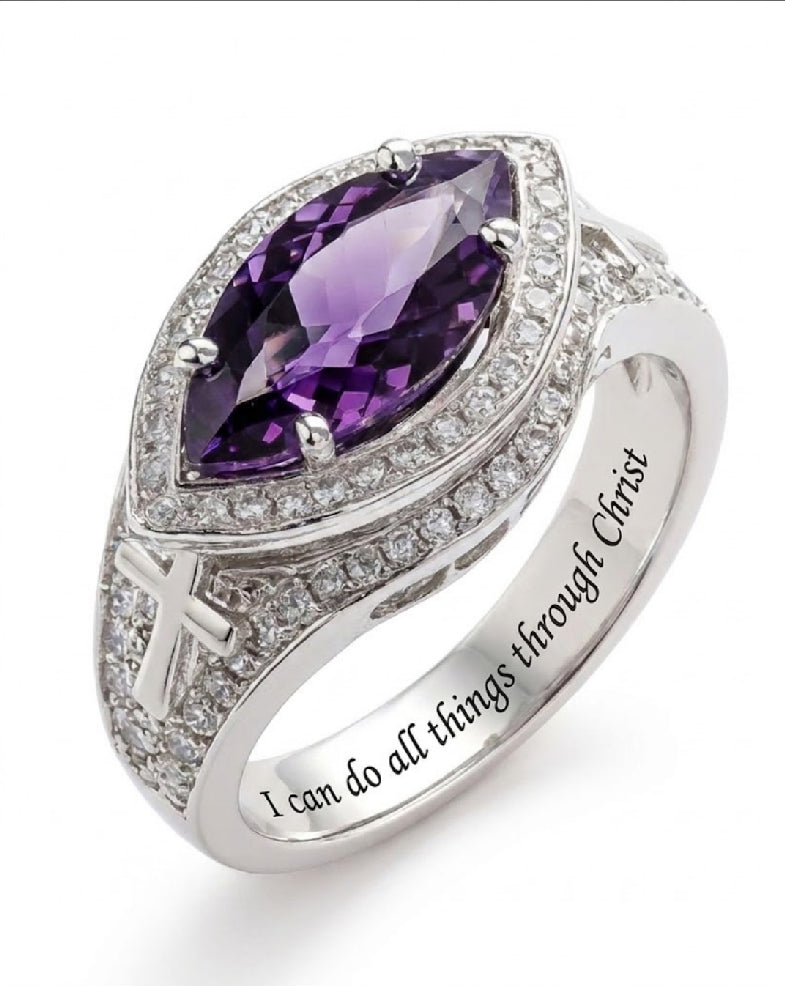 Womens Geometric 18K Gold Ring With Zircon Inlays
