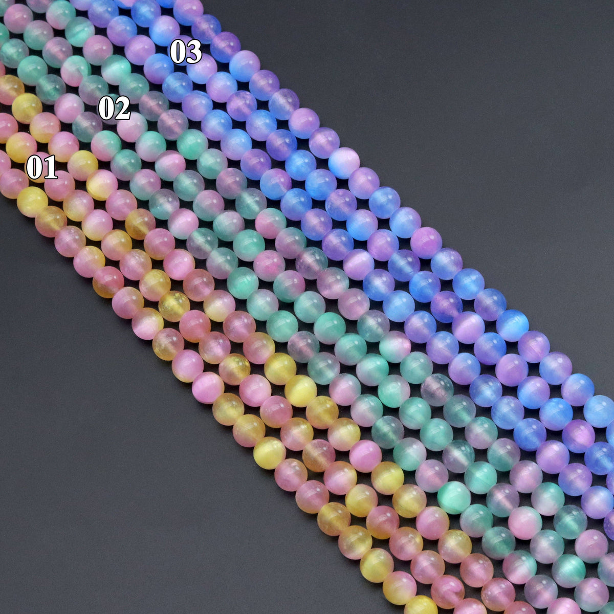 Dual Color Senelite Round Smooth Beads, Sku#U2133