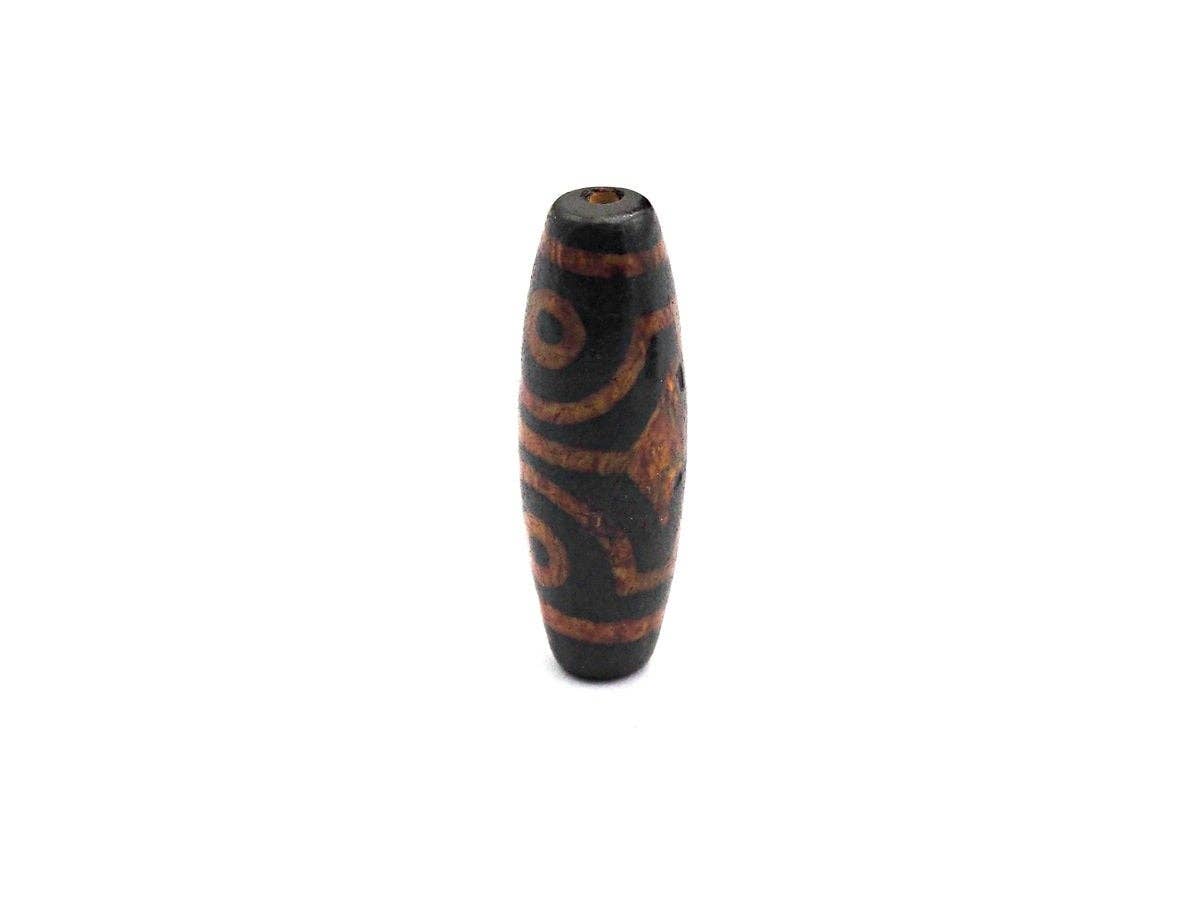 Natural Tibetan Agate Long Oval Shape Beads, Black Brown Dzi beads, Barrel Agate Beads, 10X30mm, sku#U560