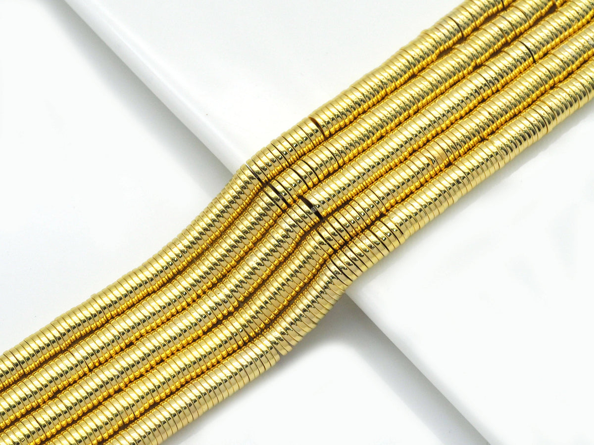 Bright Gold Hematite Heishi beads, 3mm/4mm/6mm, sku#S150