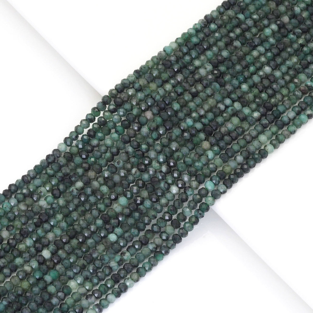 Genuine Emerald Faceted Rondelle Beads, Sku#U1687