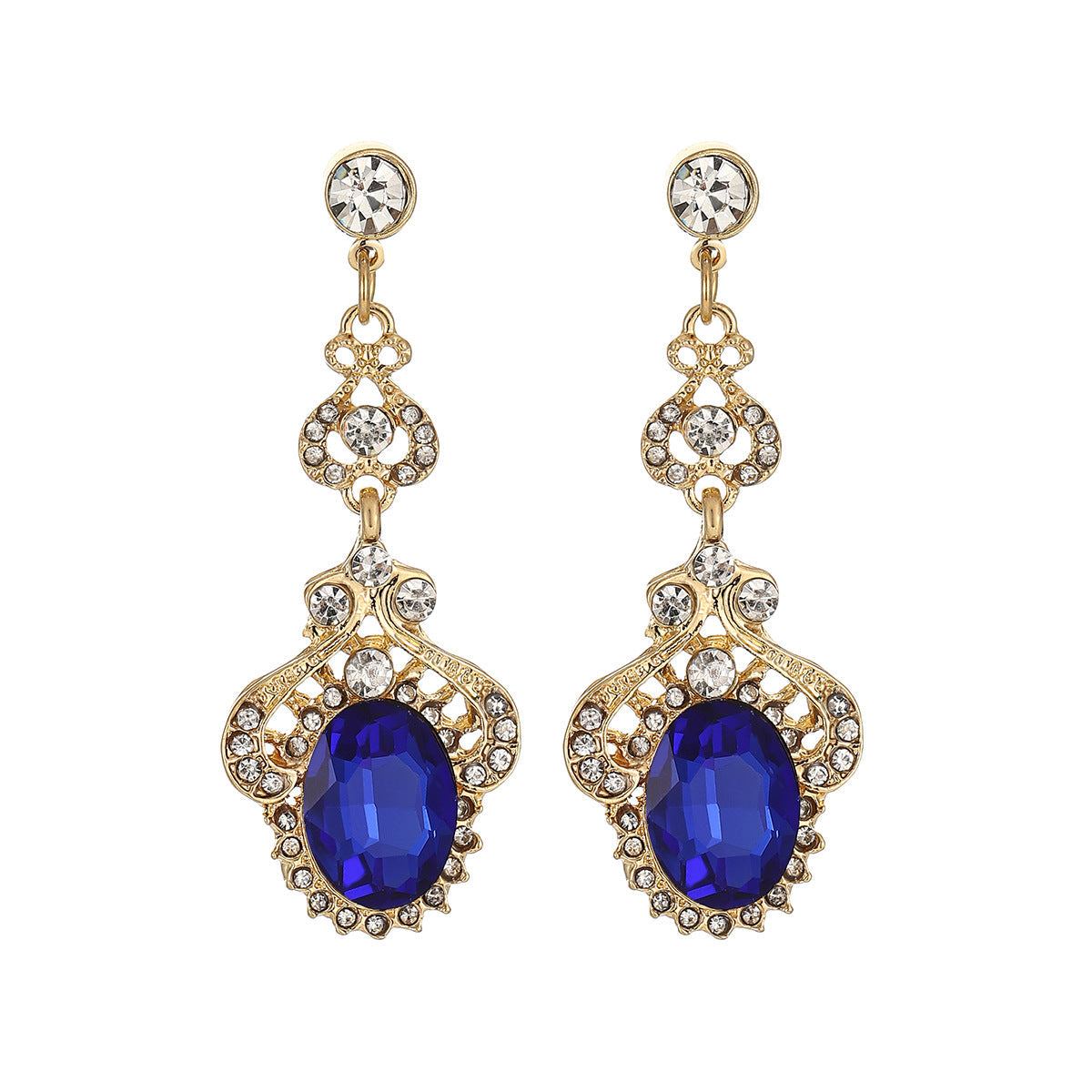 Creative Retro Waterdrop Tassel Long Earrings