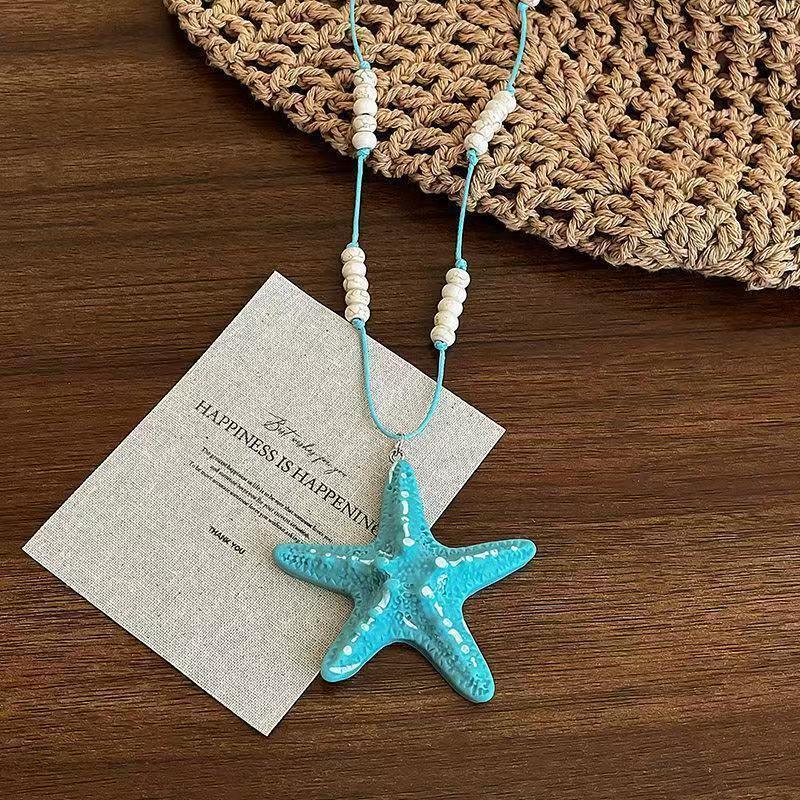 String Of Zhuhai Star Flower Hand-Woven Necklace For Women