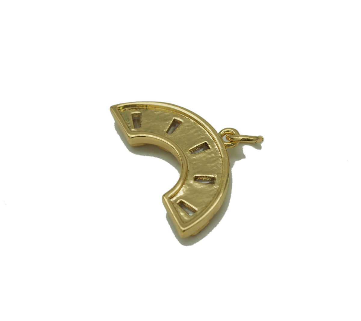 Large Trapezoid CZ Fan Shape Charm, Sku#F1490