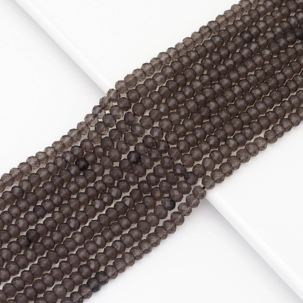 Genuine Smoky Quartz Faceted Rondelle Beads, Sku#U1679