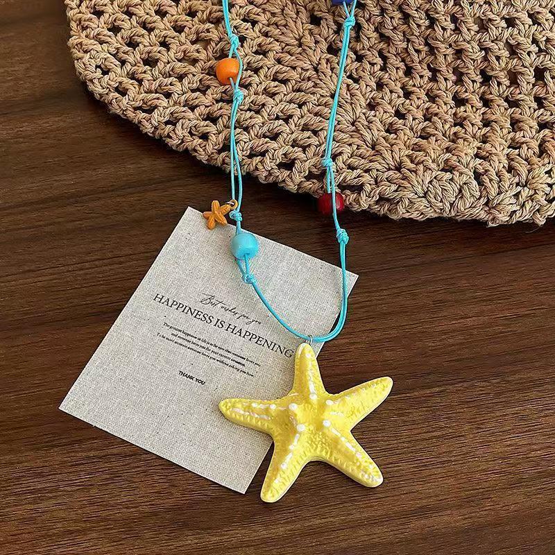 String Of Zhuhai Star Flower Hand-Woven Necklace For Women