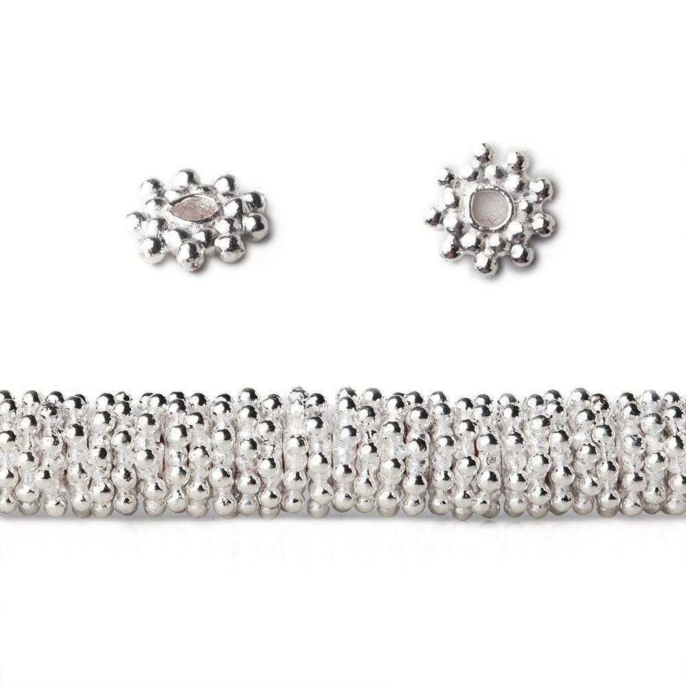 7mm Double Row Daisy Spacers with 2mm Large Hole 8 inch 145 Beads