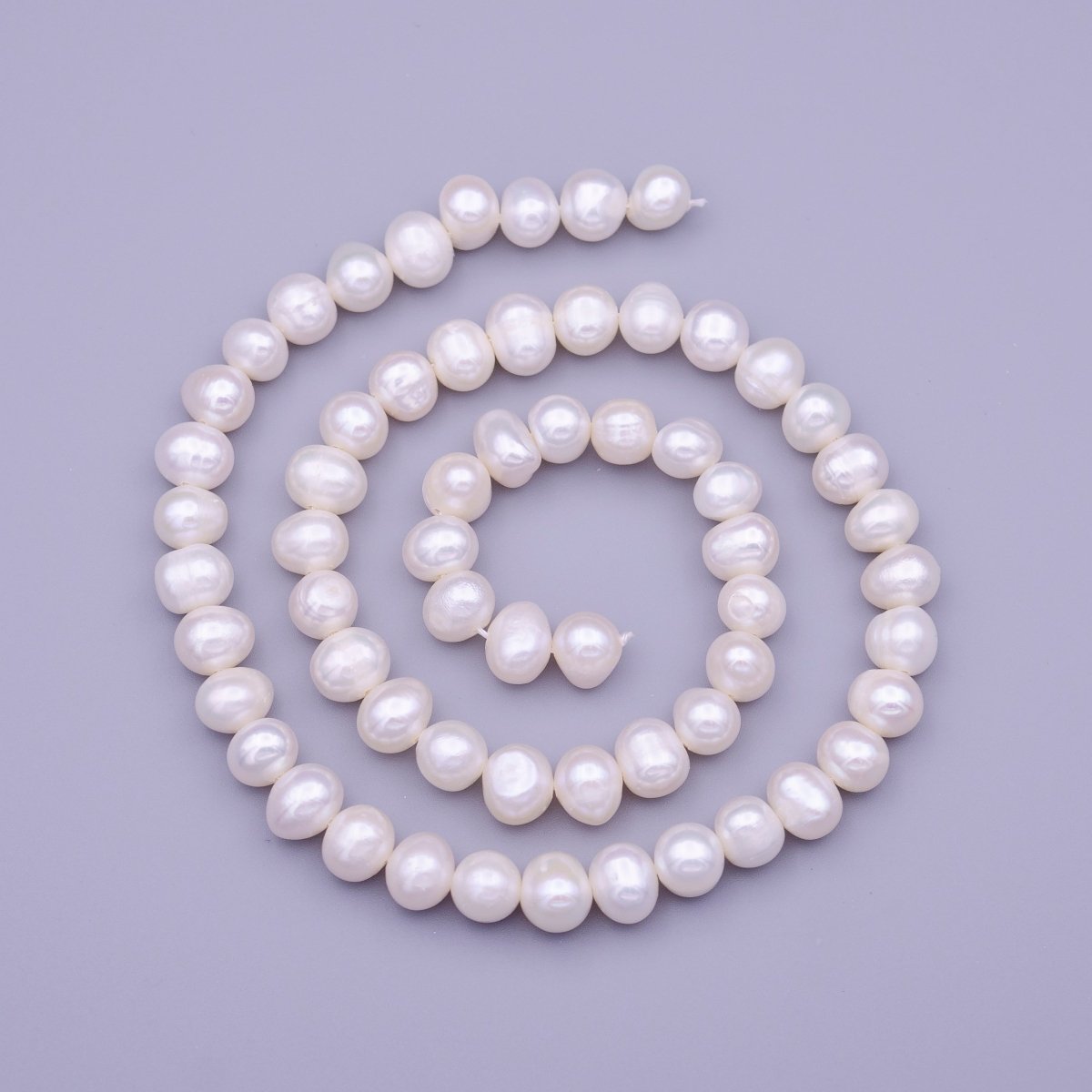 7mm Round Button AAA Freshwater Pearl Natural 62pcs Full Strand | WA-1311 Clearance Pricing