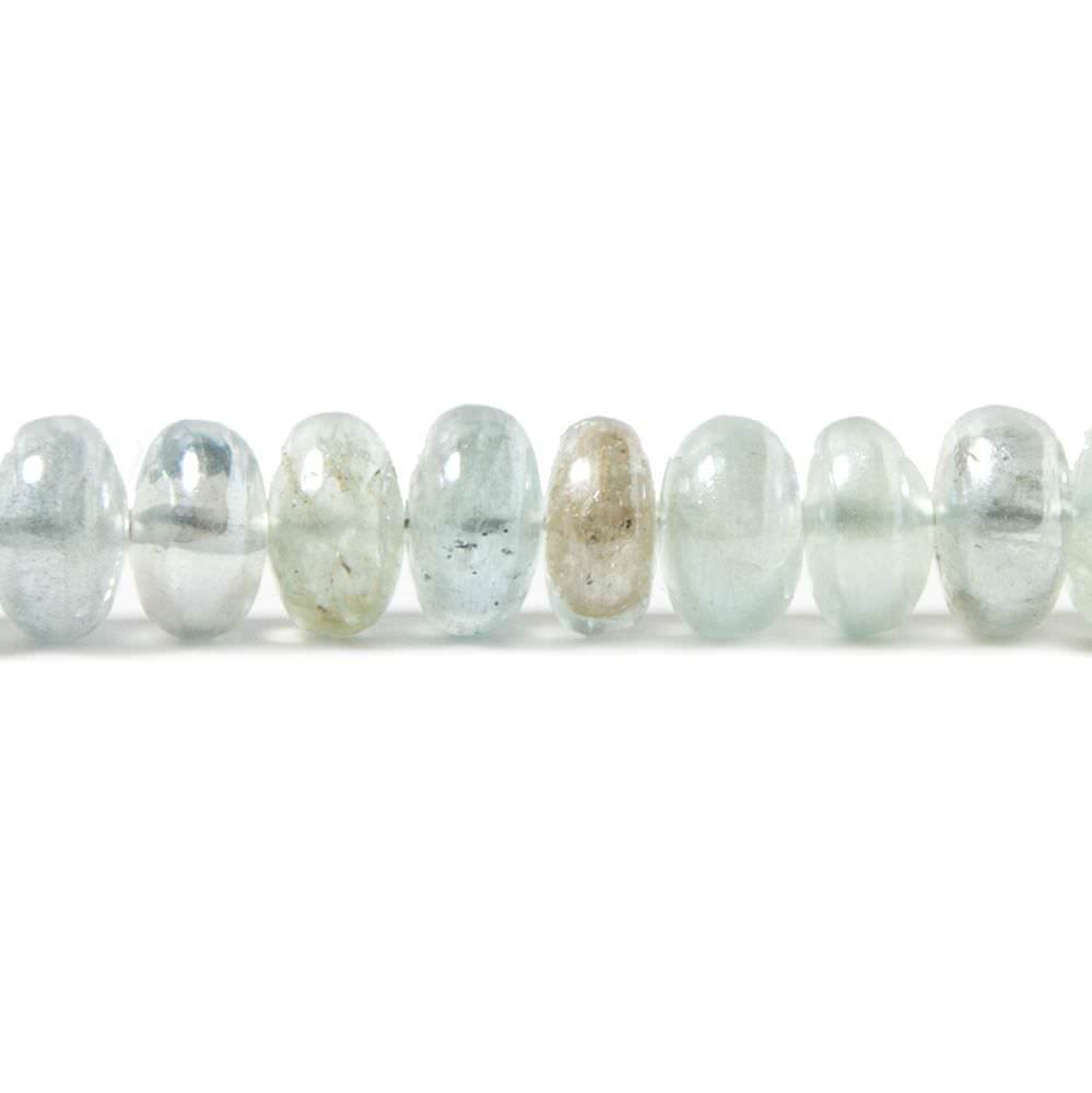 7mm Silver Mystic Multi Beryl plain rondelles 8 inch 47 beads