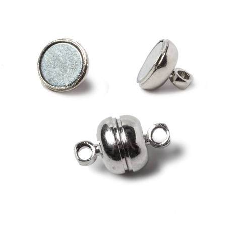 7mm Silver Rhodium plated Magnetic Clasp Set of 5 pieces