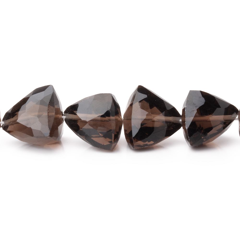 8-10mm Smoky Quartz Faceted Trillion Beads 16.5 inch 48 pieces