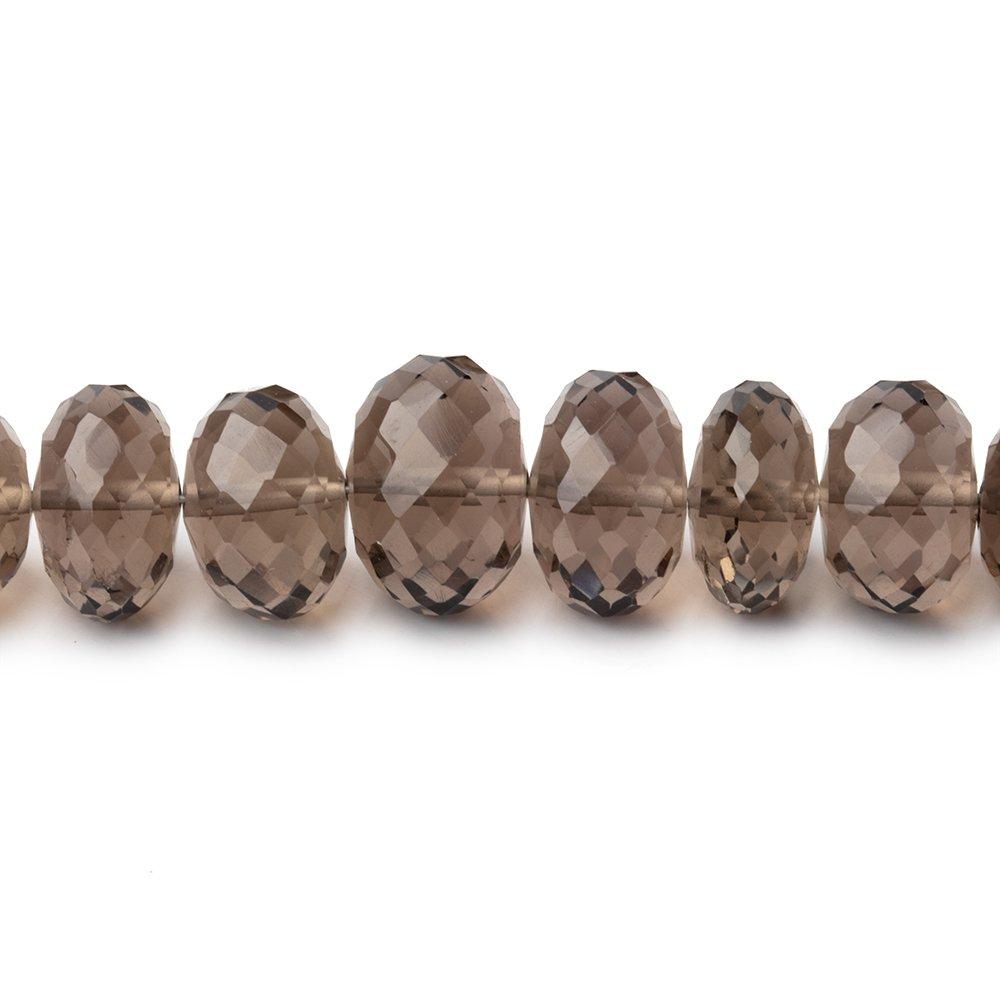 8-11mm Smoky Quartz Faceted Rondelle Beads 16 inch 68 pieces
