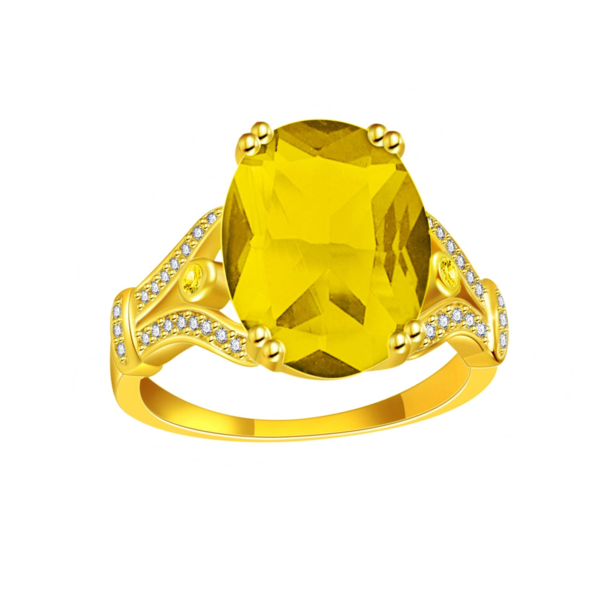 Goose Egg Diamond Creative Large Loose Stone 18k Gold-Plated Ring