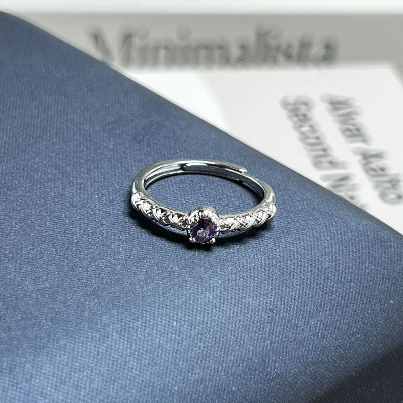 Women Nine Purple Fire Theme Purple Crystal Open Adjustable Ring, Elegant Premium Light Luxury Style Sweet Cool Contrast Design, Unique Niche Fashion Finger Ring For Party Daily Wear