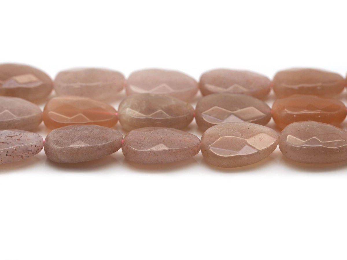 Natural Quality Faceted Teardrop Peach Moonstone Beads, Sku#HY3