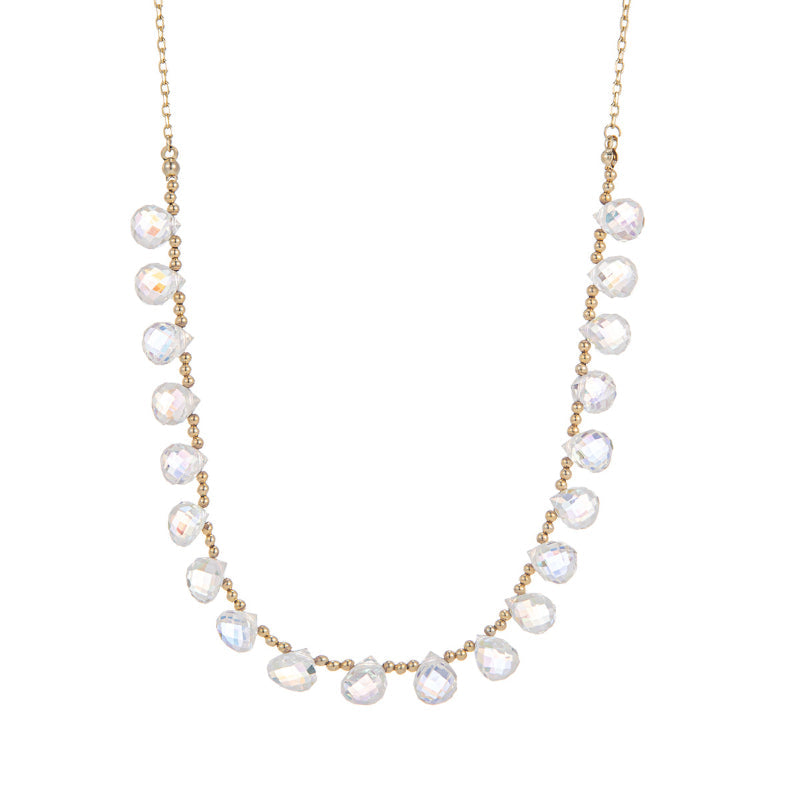 Minimalist Crystal Choker Real Gold Plated Luxurious And Elegant Magnetic Clasp Necklace