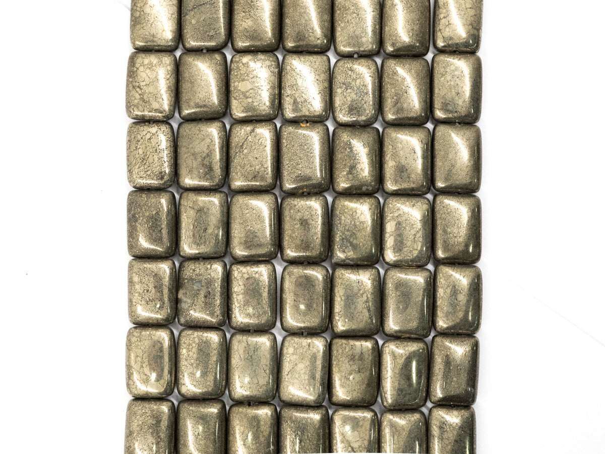Quality Natural Pyrite Rectangular Beads, SKU#W16